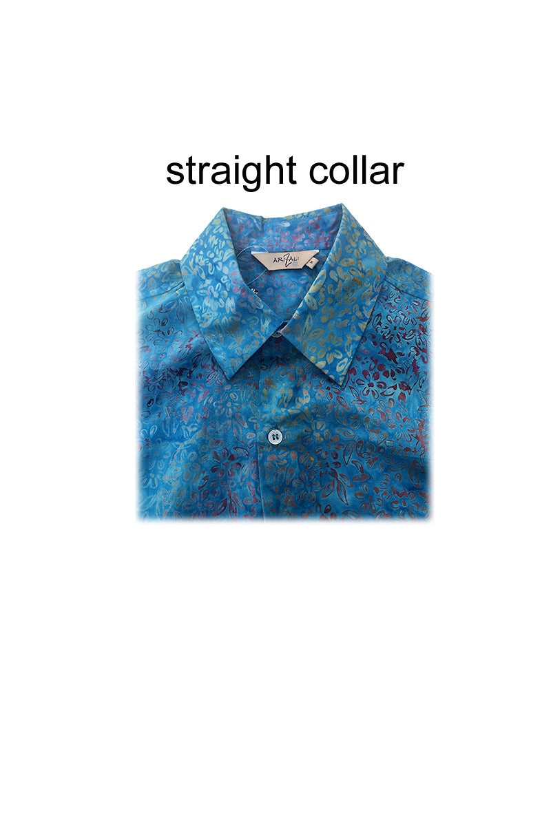 Batik Shirt Straight Collar