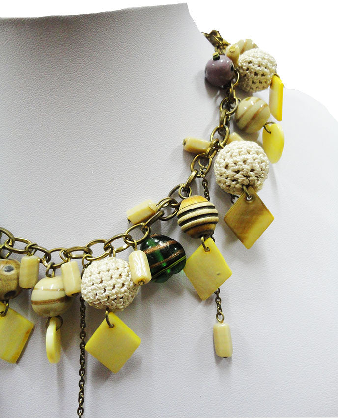 charm necklace with crochet