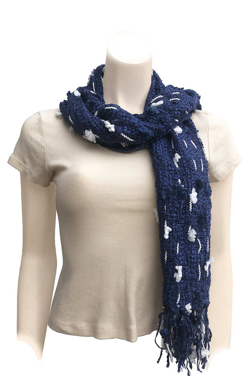 Stole Novelty Yarn Navy Blue