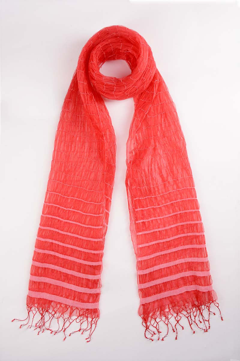 fancy organza shawl red